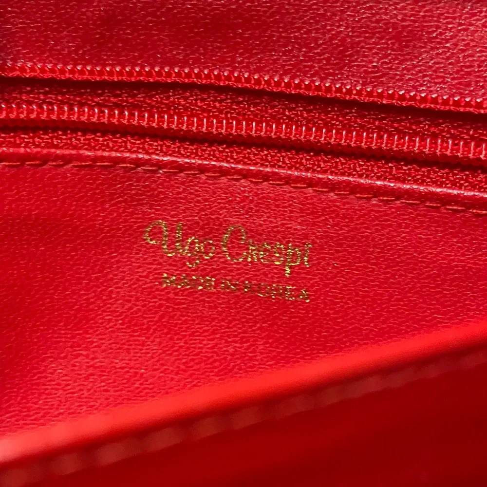 Red vintage Ugo Crespi Leather Clutch wallet